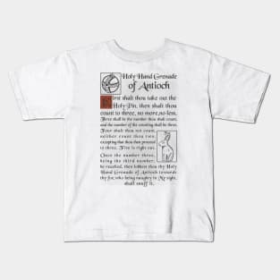 Holy Hand Grenade Script Kids T-Shirt